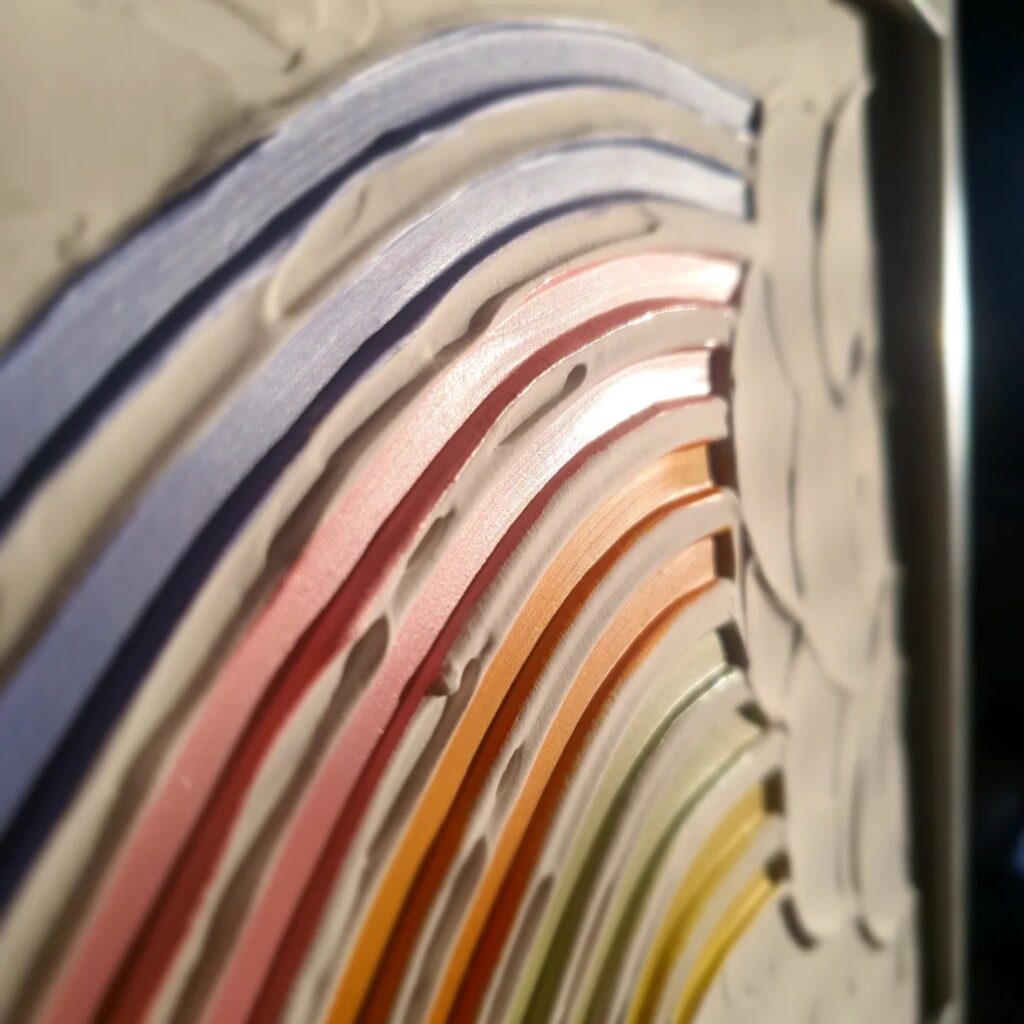 textured art detail rainbow
