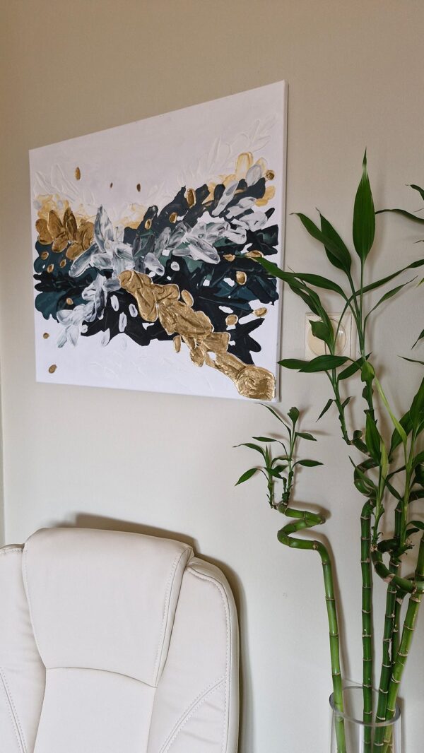 Golden-Bloom-textured-art-by-Mirjana-Fat