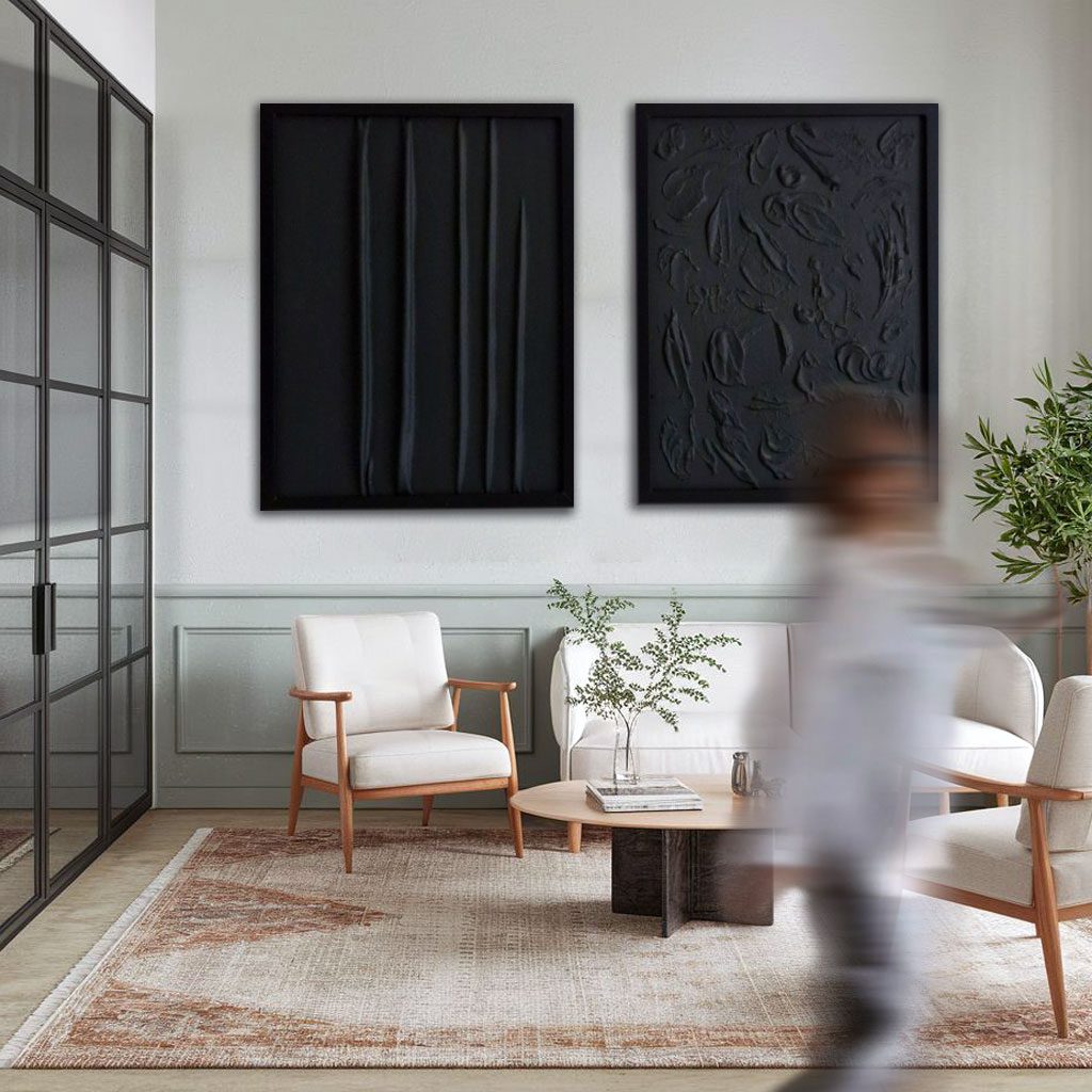 Diptych Textured Art by Mirjana Fat