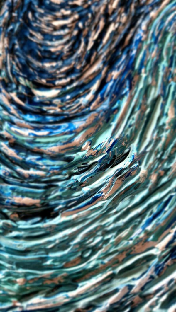The-Azure-Embrace-close detail-original-textured-abstract-art-artist-Mirjana-Fat