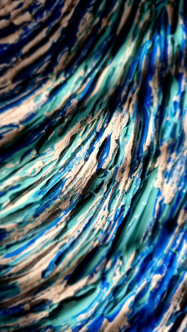The-Azure-Embrace-close up, original-textured-abstract-art-artist-Mirjana-Fat