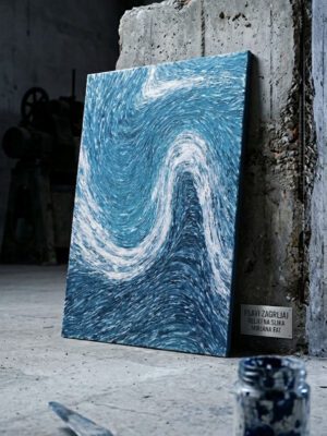 The Azure Embrace, original textured art by Mirjana Fat