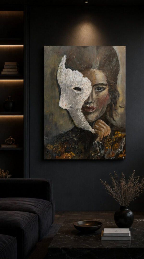 Whena-the-Mask-Falls-Textured-Art-by-Mirjana-Fat-Mira-Art-Studio
